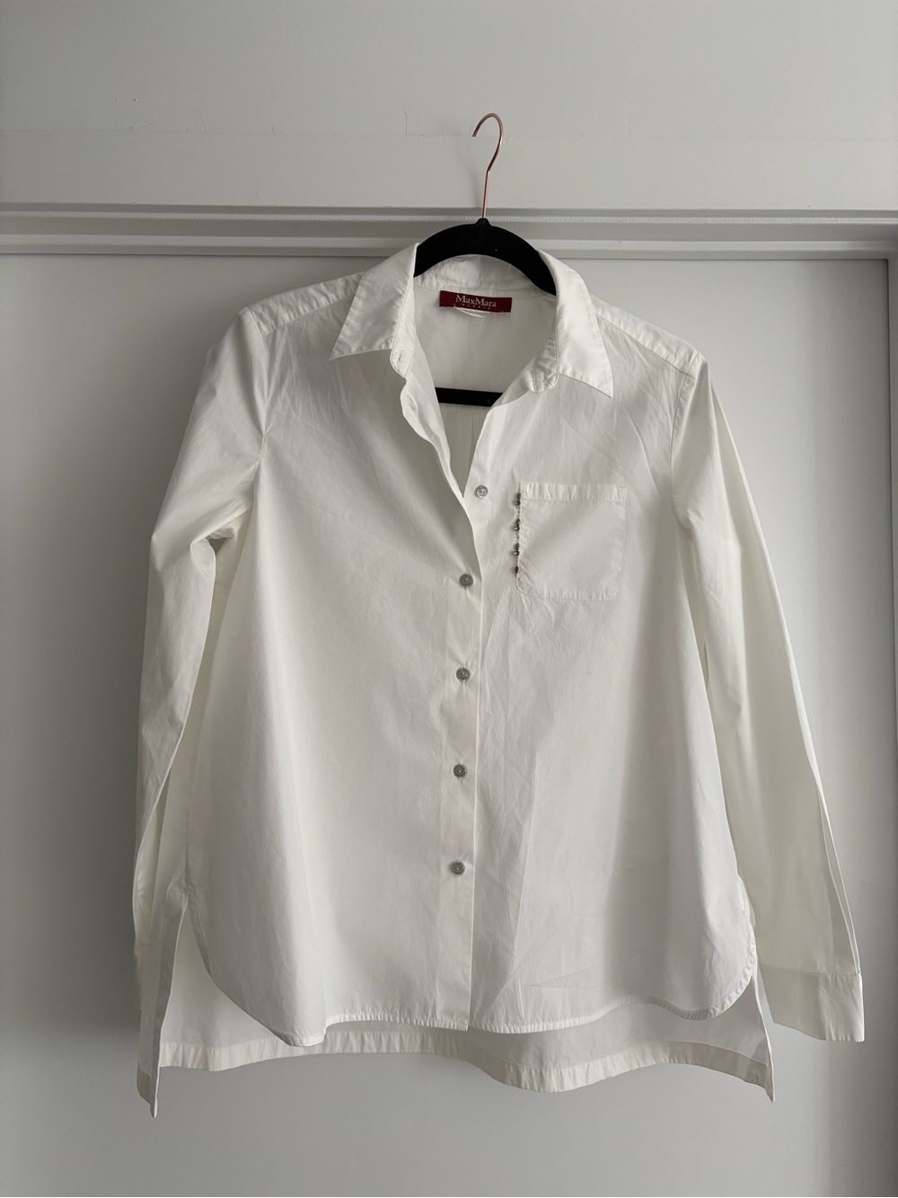 MaxMara White Long-Sleeve Button Shirt